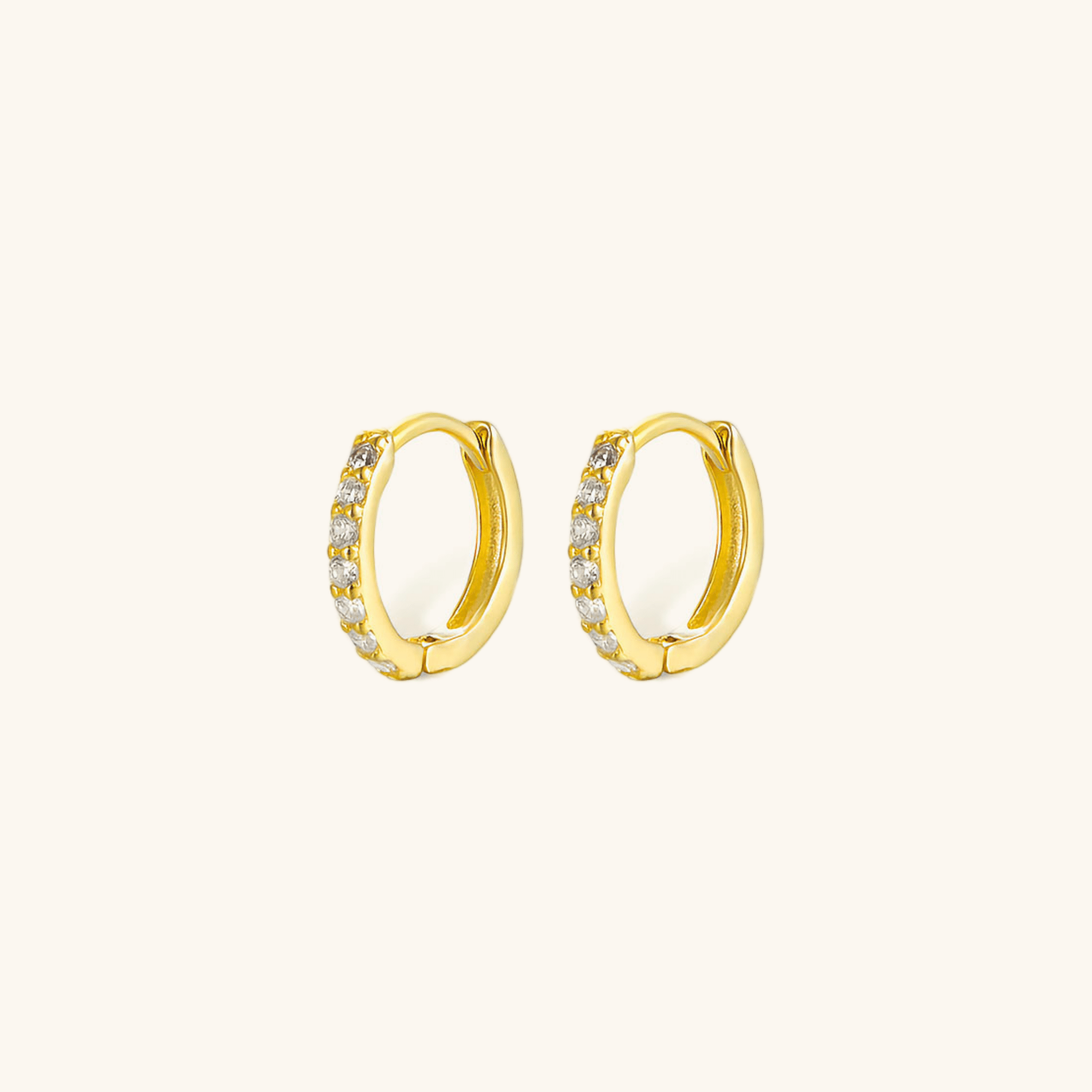 Sparkling Zircon Mini Hoop Earrings - Earrings