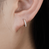 Sparkling Zircon Mini Hoop Earrings - Earrings