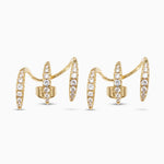 Spiral Climber Earrings with Pavé Crystal Accents - Earrings