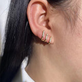 Spiral Climber Earrings with Pavé Crystal Accents - Earrings