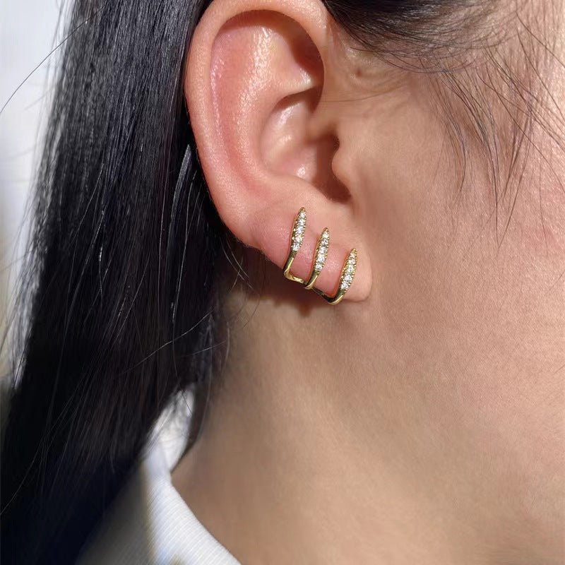 Spiral Climber Earrings with Pavé Crystal Accents - Earrings
