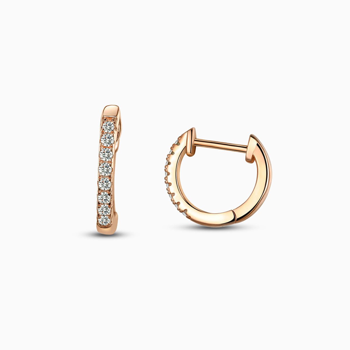 Sterling Shine Pavé Huggie Hoop Earrings - Earrings