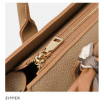 Structured Top Handle Bag with Removable Scarf - Women's Handbags