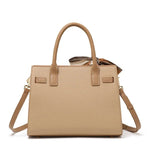 Structured Top Handle Bag with Removable Scarf - Women's Handbags