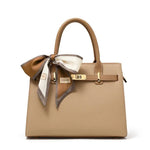 Structured Top Handle Bag with Removable Scarf - Women's Handbags