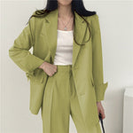 Tailored Blazer and High - Waisted Trouser Set - Sophisticated and Comfortable - Women's Outfit Set