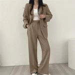 Tailored Blazer and High - Waisted Trouser Set - Sophisticated and Comfortable - Women's Outfit Set