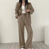Tailored Blazer and High - Waisted Trouser Set - Sophisticated and Comfortable - Women's Outfit Set