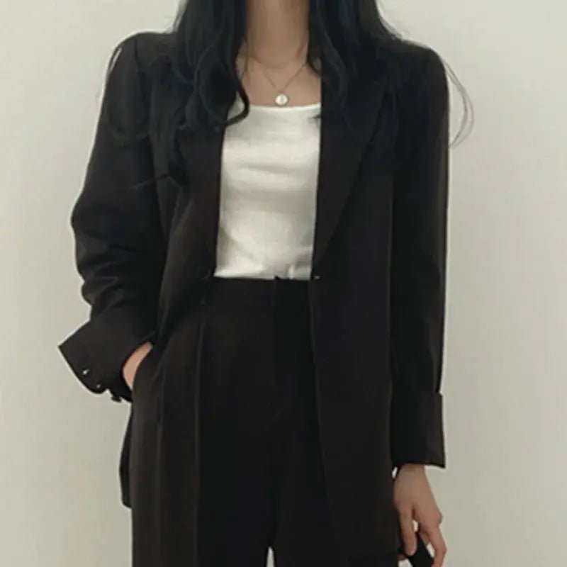 Tailored Blazer and High - Waisted Trouser Set - Sophisticated and Comfortable - Women's Outfit Set