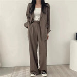 Tailored Blazer and High - Waisted Trouser Set - Sophisticated and Comfortable - Women's Outfit Set
