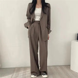 Tailored Blazer and High - Waisted Trouser Set - Sophisticated and Comfortable - Women's Outfit Set