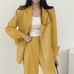 Tailored Blazer and High - Waisted Trouser Set - Sophisticated and Comfortable - Women's Outfit Set