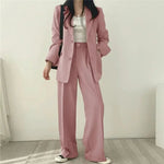 Tailored Blazer and High - Waisted Trouser Set - Sophisticated and Comfortable - Women's Outfit Set