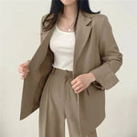 Tailored Blazer and High - Waisted Trouser Set - Sophisticated and Comfortable - Women's Outfit Set