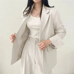 Tailored Blazer and High - Waisted Trouser Set - Sophisticated and Comfortable - Women's Outfit Set