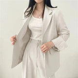 Tailored Blazer and High - Waisted Trouser Set - Sophisticated and Comfortable - Women's Outfit Set