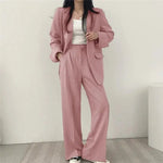 Tailored Blazer and High - Waisted Trouser Set - Sophisticated and Comfortable - Women's Outfit Set