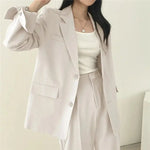 Tailored Blazer and High - Waisted Trouser Set - Sophisticated and Comfortable - Women's Outfit Set