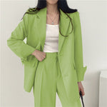 Tailored Blazer and High - Waisted Trouser Set - Sophisticated and Comfortable - Women's Outfit Set