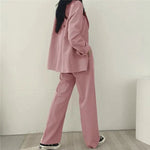 Tailored Blazer and High - Waisted Trouser Set - Sophisticated and Comfortable - Women's Outfit Set