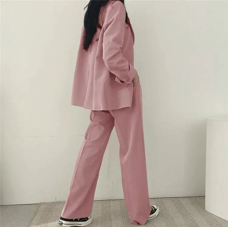 Tailored Blazer and High - Waisted Trouser Set - Sophisticated and Comfortable - Women's Outfit Set