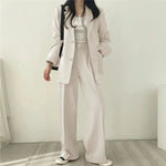 Tailored Blazer and High - Waisted Trouser Set - Sophisticated and Comfortable - Women's Outfit Set