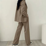 Tailored Blazer and High - Waisted Trouser Set - Sophisticated and Comfortable - Women's Outfit Set