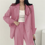 Tailored Blazer and High - Waisted Trouser Set - Sophisticated and Comfortable - Women's Outfit Set