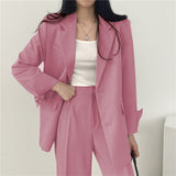 Tailored Blazer and High - Waisted Trouser Set - Sophisticated and Comfortable - Women's Outfit Set