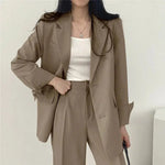 Tailored Blazer and High - Waisted Trouser Set - Sophisticated and Comfortable - Women's Outfit Set