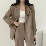 Tailored Blazer and High - Waisted Trouser Set - Sophisticated and Comfortable - Women's Outfit Set