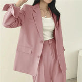 Tailored Blazer and High - Waisted Trouser Set - Sophisticated and Comfortable - Women's Outfit Set