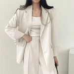 Tailored Blazer and High - Waisted Trouser Set - Sophisticated and Comfortable - Women's Outfit Set