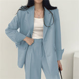 Tailored Blazer and High - Waisted Trouser Set - Sophisticated and Comfortable - Women's Outfit Set