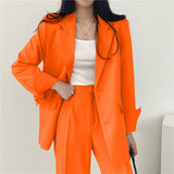 Tailored Blazer and High - Waisted Trouser Set - Sophisticated and Comfortable - Women's Outfit Set