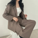 Tailored Blazer and High - Waisted Trouser Set - Sophisticated and Comfortable - Women's Outfit Set