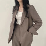 Tailored Blazer and High - Waisted Trouser Set - Sophisticated and Comfortable - Women's Outfit Set