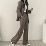 Tailored Blazer and High - Waisted Trouser Set - Sophisticated and Comfortable - Women's Outfit Set