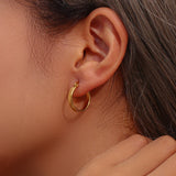 Textured Classic Hoop Earrings - Earrings
