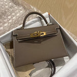Timeless Structured Leather Bag with Elegant Handle - Women's Handbags