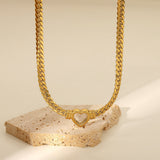 Vali Gold Heart Necklace - Choker Necklaces