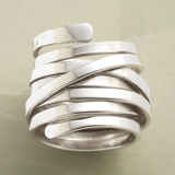 Wide Sterling Silver Spiral Wrap Ring - Ring