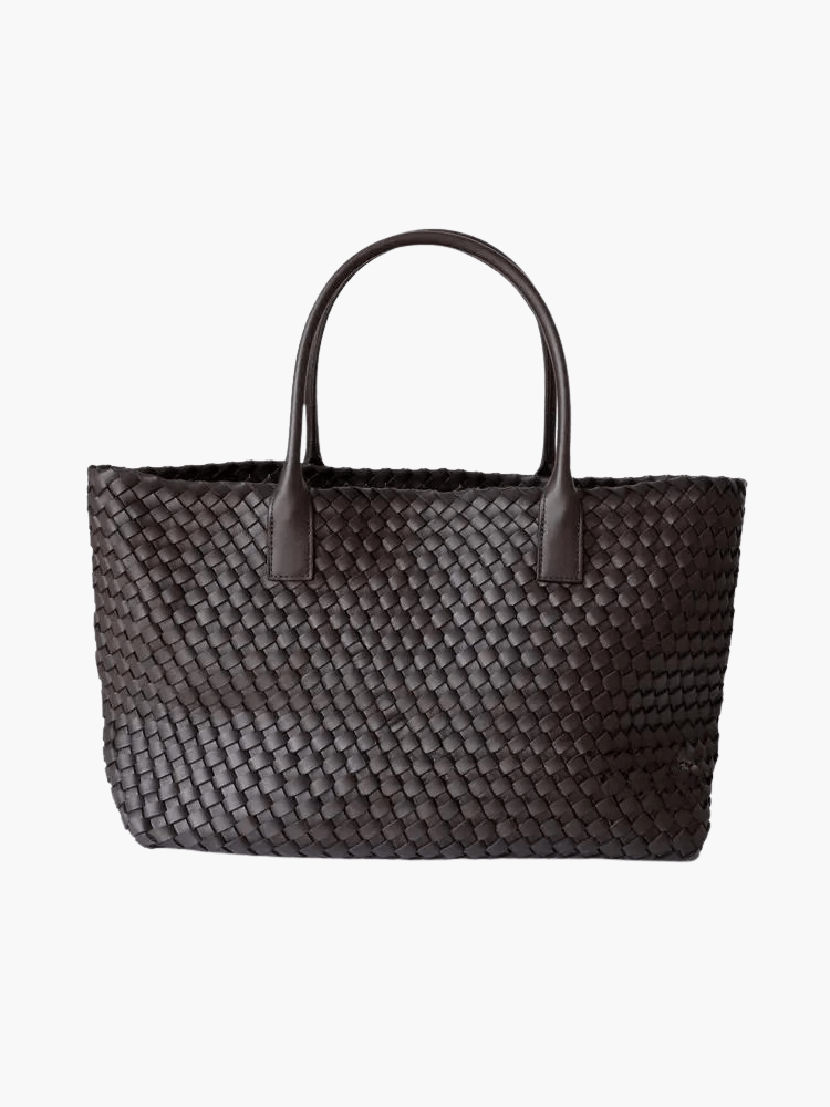 Woven Leather Tote Bag with Artisan Finish – Classic Craft - Women's Shopper Bags