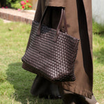 Woven Leather Tote Bag with Artisan Finish – Classic Craft - Women's Shopper Bags