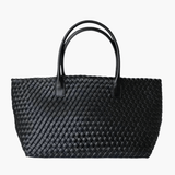 Woven Leather Tote Bag with Artisan Finish – Classic Craft - Women's Shopper Bags