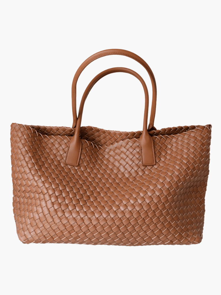 Woven Leather Tote Bag with Artisan Finish – Classic Craft - Women's Shopper Bags