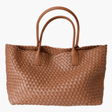Woven Leather Tote Bag with Artisan Finish – Classic Craft - Women's Shopper Bags