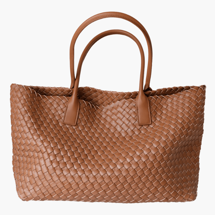 Woven Leather Tote Bag with Artisan Finish – Classic Craft - Women's Shopper Bags