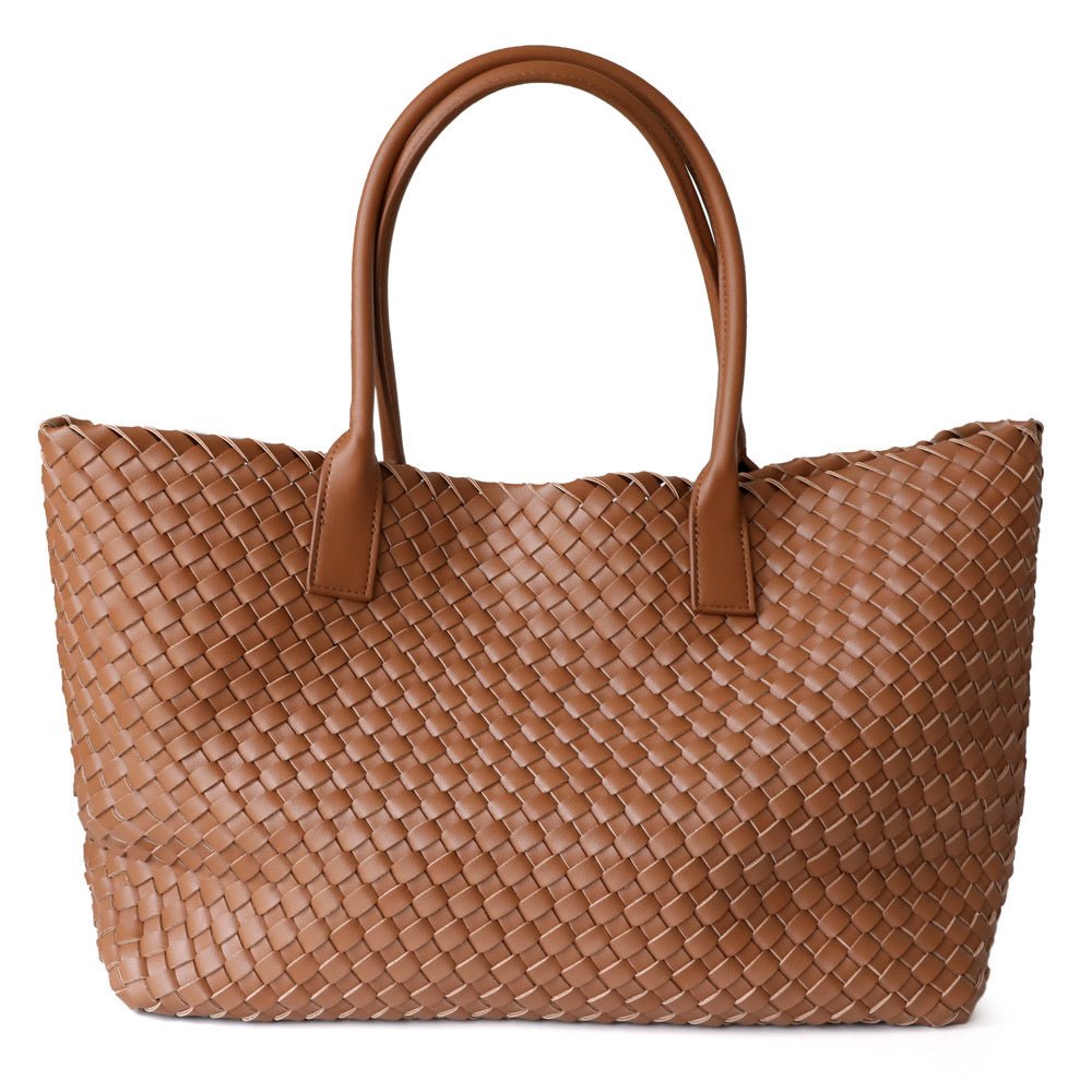 Woven Leather Tote Bag with Artisan Finish – Classic Craft - Women's Shopper Bags