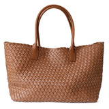 Woven Leather Tote Bag with Artisan Finish – Classic Craft - Women's Shopper Bags